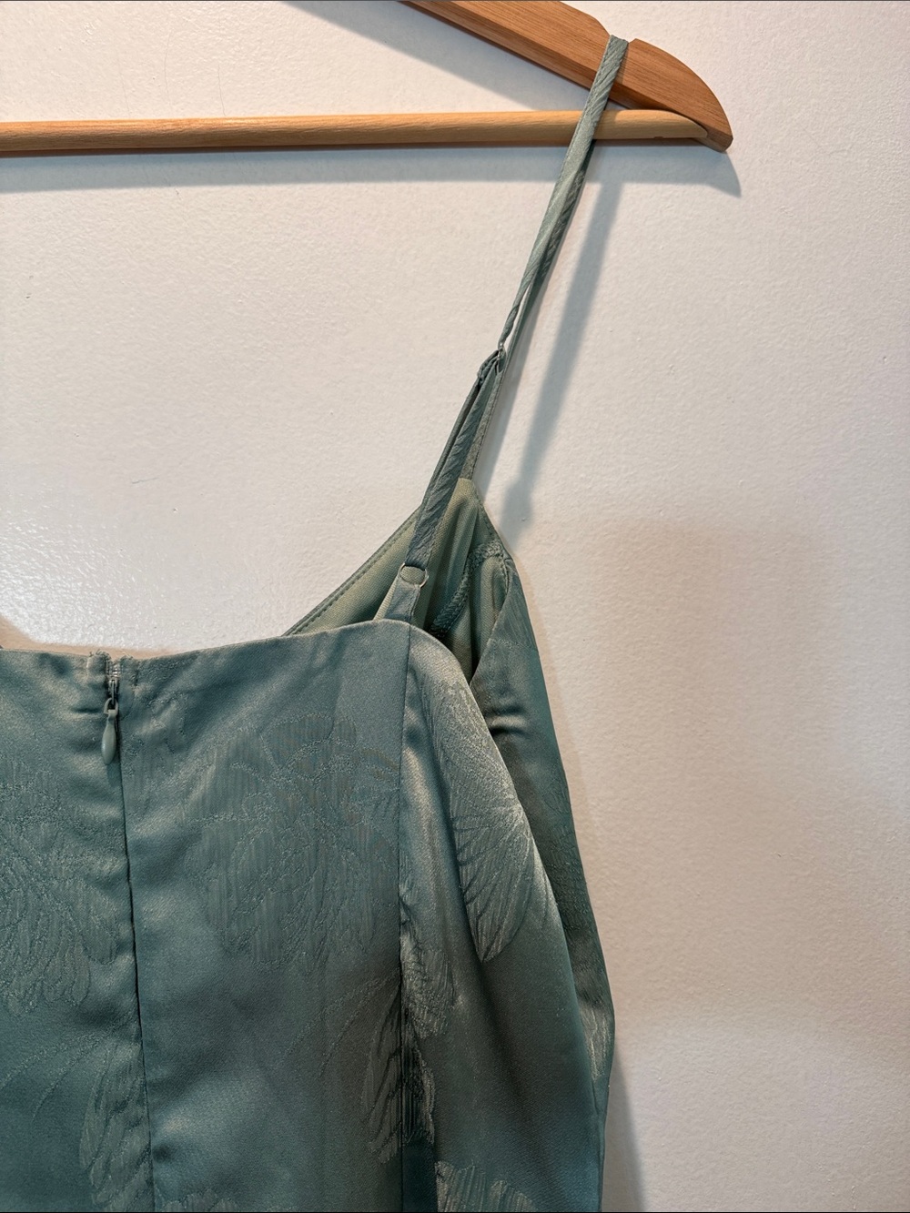Alter’d State Satin Slip Dress with Ruffle Hem - Sage Green - Picture 10 of 16